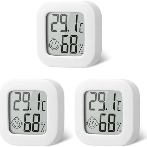 Termometro e igrometro per interni, set da 3 mini termometri e igrometri digitali ad alta precisione per interni, termometro e igrometro accurati per casa, ufficio, rettili e vivai. (1/5)