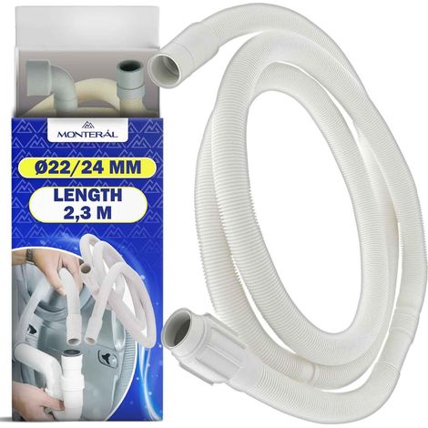 1 Tuyau Vidange Lave Vaisselle, 2,3m, Ø24/22mm, Compatible Whirlpool, Bauknecht, Ariston