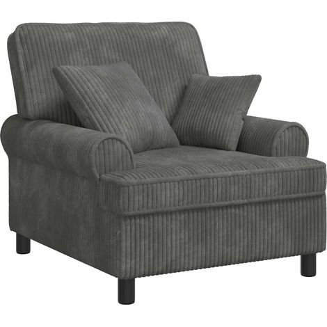 Sillón XL con cojines Gris Claro Tejido de 1,5 líneas vidaXL (1/5)