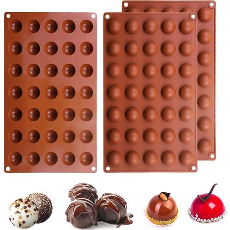 3 Pièces Moule Silicone Patisserie Demi Sphere moule en silicone semi-sphérique à 35 cavités,moule à chocolat en silicone moule à pâtisserie (1/4)