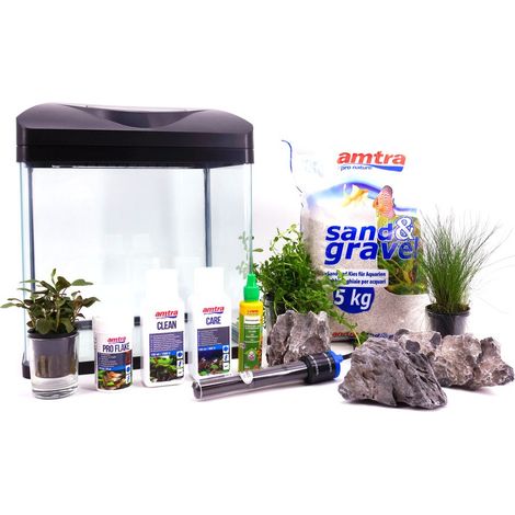 Nano Aquarium Laguna in schwarz "inklusive Dekoration"