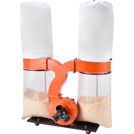 Collecteur de Poussière Cône Vortex 3 HP Dépoussiéreur Mobile Sacs Collecte Poussière 132,5 L Sacs Filtrants 159 L Système Dépoussiérage Précision 2,5 microns Collecteur Sciure pour Travail Bois (1/5)