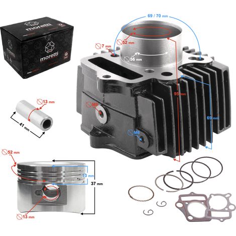 Cilindro Moretti per ciclomotore 4T 110cc 152FMB (1/5)