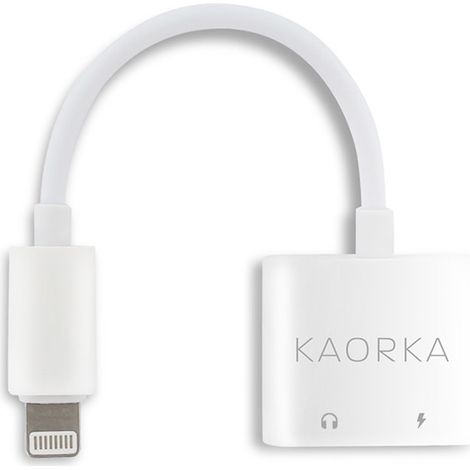 Adattatore Lightning / Jack 3,5mm 2 in 1 - Bianco - KAORKA