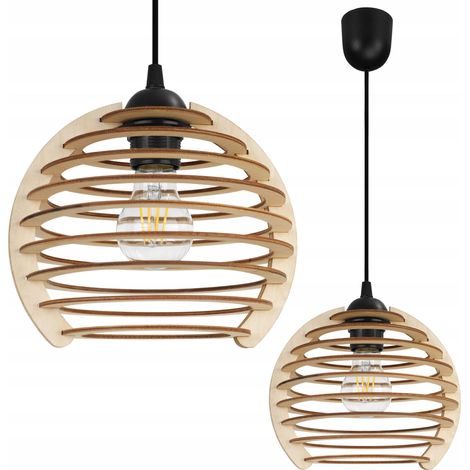 Pendelleuchte, Kronleuchter, Deckenleuchte, Holz, LED-Lampenschirm (1/5)