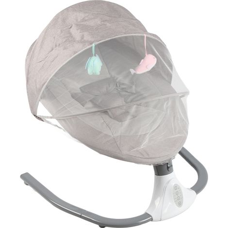 Ej.Life Transat balancelle jusqu’à 20 kg, télécommande et Bluetooth pour smartphone, , harnais de sécurité 3 points, 4 niveaux de réglage de cadence du balancement, 12 mélodies, pare-soleil, moustiqu (1/5)