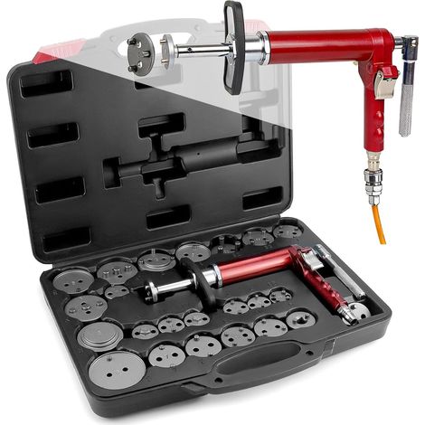 Kit de réinitialisation des pistons de frein pour voiture, outil universel pneumatique de 24 pièces avec étui pour tourner et appuyer sur les pistons de frein sur diverses voitures, convient à la plup (1/5)