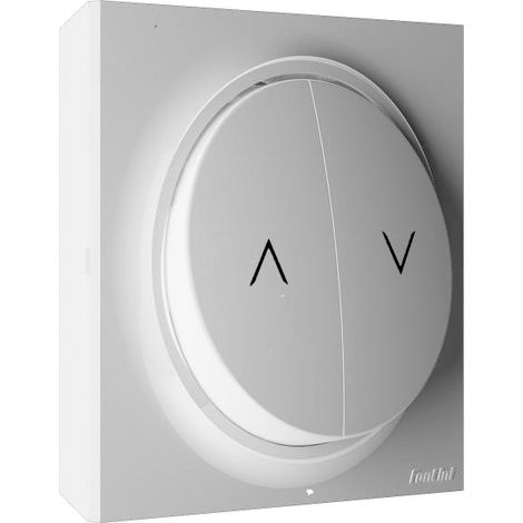 Fontini – Commande volets roulants 10A blanc brillant RAL 9003 – Installation en saillie ou encastrée – Dimensions 7,8 x 2,6 cm