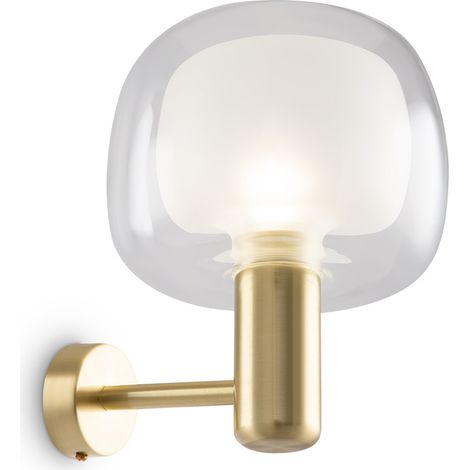 Applique Contemporanea Vision Alluminio Oro 1 Luce Diffusore In Vetro Trasp (1/5)