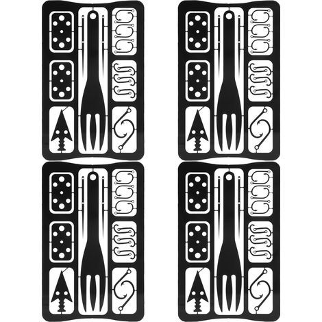 4-teiliges multifunktionales Kartenset aus Edelstahl (304) für Angeln und Outdoor-Überleben (1/5)