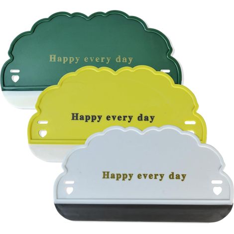 (3 Pièces) Raclette de Douche Silicone, Mini Raclette Vitres pour Voiture, Petit Nettoyeur Miroir Salle de Bain, Accessoire Ménage Forme Nuage (1/5)