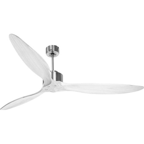 Modulo de KlassFan - Super destratificateur et ventilateur DC 166 cm Chrome pales bois blanc sans Lumière 30 à 60 m² (1/5)