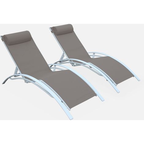 Tumbona de aluminio textileno, set de 2