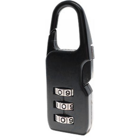 Ortviai [Cadenas à Combinaison] C-103 3 Digits Zinc Alloy Noir pour Sacs à Dos et Portes