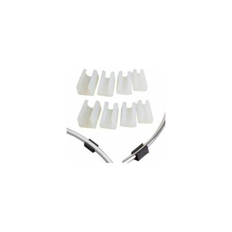Patin Pied Chaise Tube Rond Embout Tube Pied Table Fauteuil Tampon Meuble Forme U Plastique Blanc Diamètre 14 mm,20Pcs (1/5)