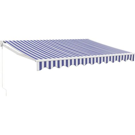 Maison Exclusive - Tenda Sole Retrattile Blu e Bianca 3,5x2,5m Tessuto e Alluminio