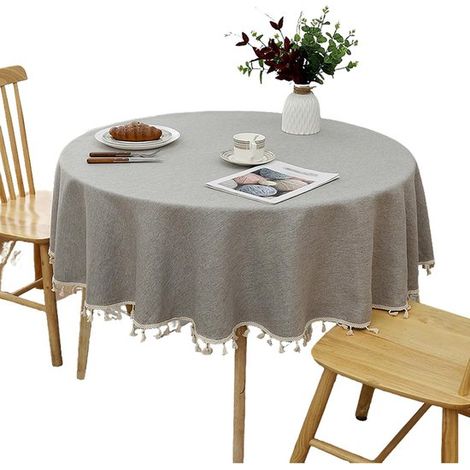 Runde Tischdecke – 140 cm – Waschbar – Geeignet für Restaurants, Gärten, Partys, Hochzeiten, Familienfeiern (1/5)