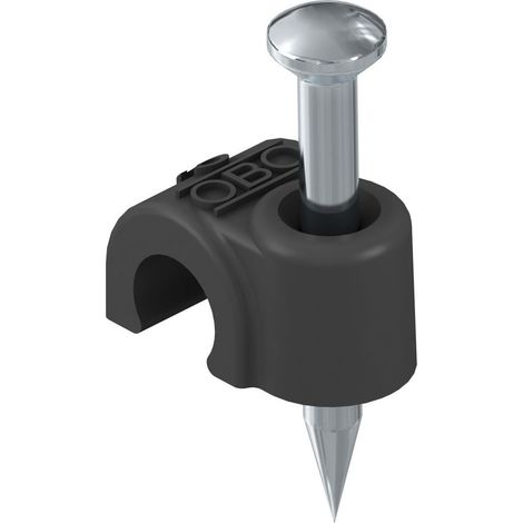 OBO Bettermann Clip per chiodo ISO 12mm, L35 polipropilene nero intenso RAL 9005, 2232316