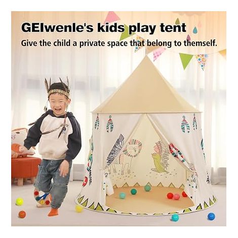 Tente de Jeu,Tente Pop-up,Spielzelt, Kinderspielzelt, Tipi, Schlosszelt (1/4)