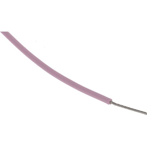 Fil de câblage à gaine PTFE RS PRO, 0,34 mm², 22 AWG, 200°C max, PTFE Rose, 25m ( Prix pour Bobine de 25 Mètres )