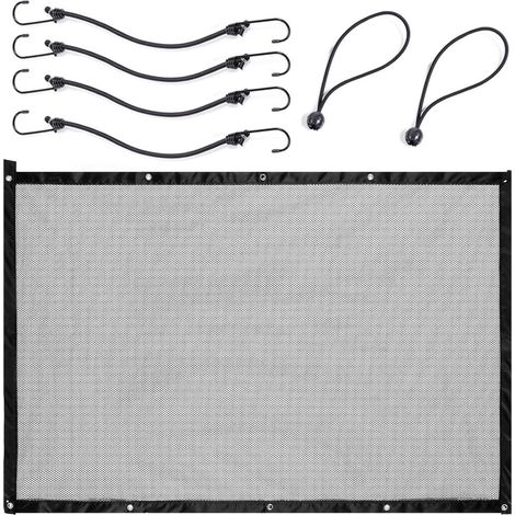 Car Barrier for Dogs, with Adjustable Rope and Hook, Hunde Auto Barriere Fahrzeug Haustierbarrier, Safety Net for Dog and Man, for Pet SUV (115 x 62 cm) (1/5)