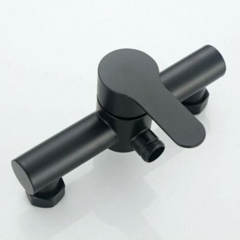 Robinet de douche de baignoire noir en acier inoxydable salle de bain baignoire douche robinet pommeau de douche mitigeur mural,Starlight (1/4)