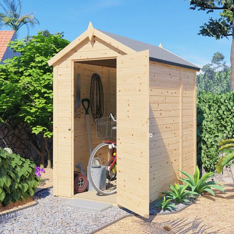 Abri de jardin bois Bertilo Medium 14mm avec plancher 2,08m² naturel (1/5)
