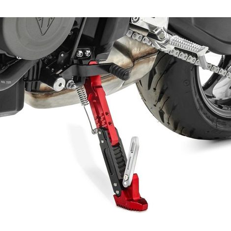 Höhenverstellbarer universeller Seitenständer für Motorräder aus Aluminium Tourtecs rot