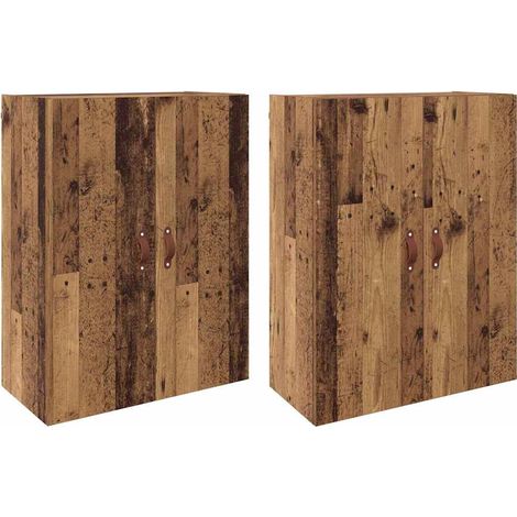 2 pcs Buffet，Bahut， Armoires Murailles Bois ancien 69,5 x 34 x 90 cm CFW87190 (1/5)