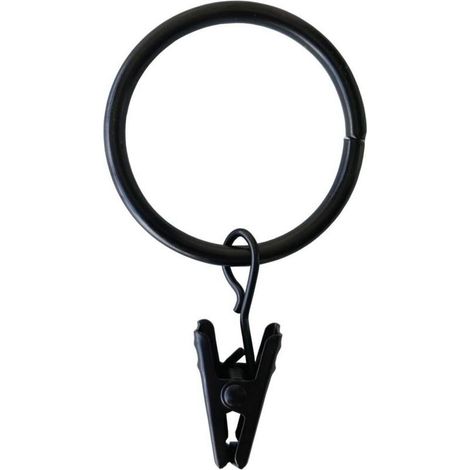 Lot de 50 clips de rideau en anneau en métal robuste pour rideau décoratif en anneau de rideau résistant à la rouille vintage compatible jusqu'à 6,1 cm tringle à rideau noir (1/3)