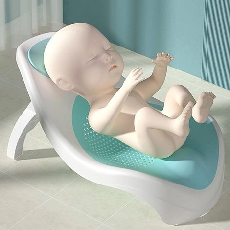 Support de Bain Pliable avec Conception Antidérapante et Trous Respirants pour un Bain de bébé en Toute sécurité en Vert (BLUE) (1/5)