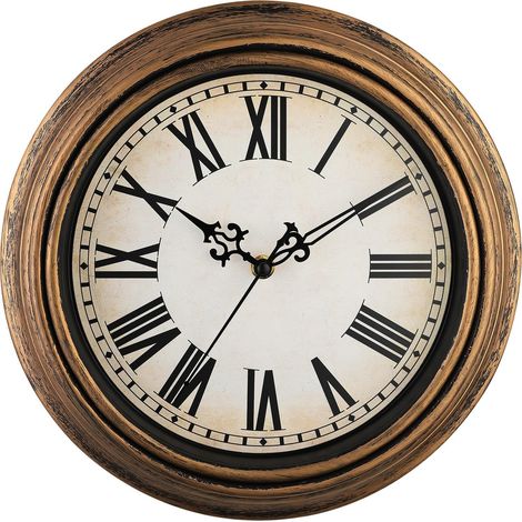 Très Grande Horloge Murale Rétro, Horloge Silencieux Classique de 25cm pour Salon, Chambre de Coucher ou Bureau, Horloge Murale à Chiffres Romains, Alimenté par Piles (1/5)