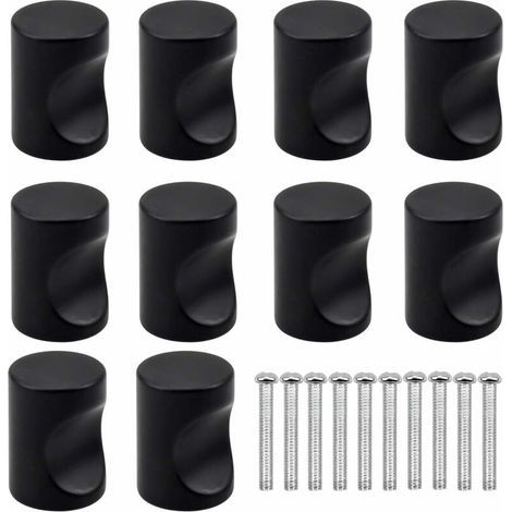 10 Stück schwarzer Schubladentürgriff, Möbelknopf, Schubladenknöpfe mit einem runden Loch, moderne Türknöpfe, Möbelgriffe für Schrank, Küche, Kinderzimmer