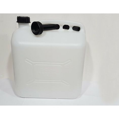 Tanica carburante e olio bianca 20 litri con tubo prolunga codice 019350