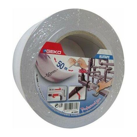 Geko 8014846533617 Cinta adhésive aluminium argenté 50mm x 50m (1/3)