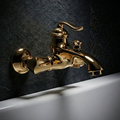 Robinet de Baignoire PaulGurkes en Or, Montage en Surface, Style Rétro Nostalgique
