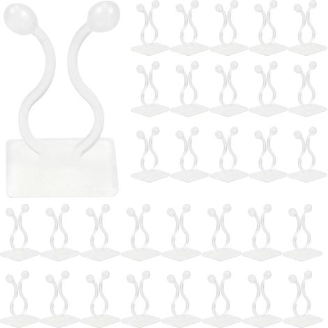 Supports pour plantes grimpantes - 50 pièces - Crochets muraux auto-adhésifs - Fixation pour plantes grimpantes - Décoration intérieure (Blanc) (1/5)