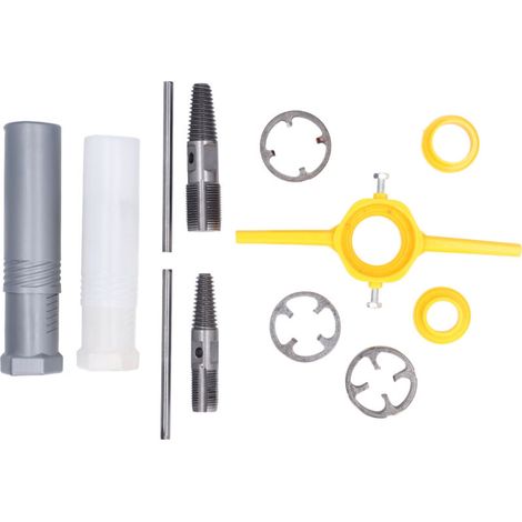 Filettatrice per tubi, attrezzo idraulico, filettatrice per ABS e PVC in acciaio legato con filiere NPT da 1/2 pollice, 3/4 di pollice e 1 pollice (1/5)