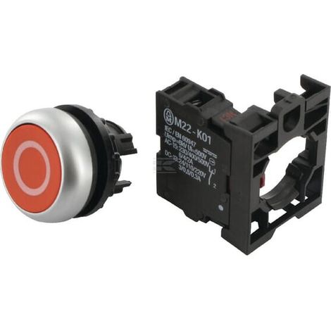 Pulsador completo 1NC rojo 0 BOUTON EATON M22DRX0K01