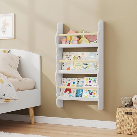 WOLTU Children bookcases Kids Display Bookshelf Storage Unit Shelving Wooden Rack White (1/5)
