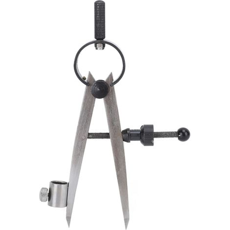 Flat Leg Spring Caliper 75mm Adjustable Lockable Steel Compass Divider with Pen Sleeve