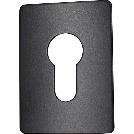 Rosace de réparation adhésive - 1 pièce - Acier inoxydable noir - Cache trous de serrure - Pour portes intérieures et extérieures - 65 x 47 mm (1/5)