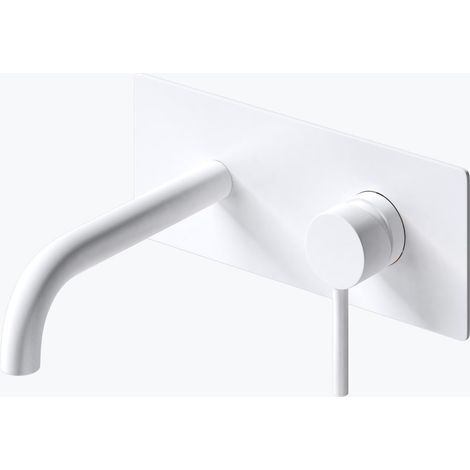 Mai & Mai Miscelatore per Lavabo a Muro, Rubinetto Lavabo a Parete per bagno WA112 con Corpo a Incasso, Bianco (1/5)