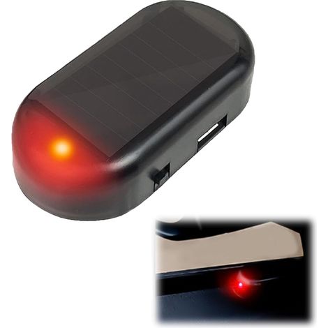 Système d'alarme de Voiture, Alarme factice à énergie Solaire, Lampe Clignotante antivol, Alarme factice à énergie Solaire, Lampe Clignotante pour système de sécurité de Voiture, Rouge (1/5)