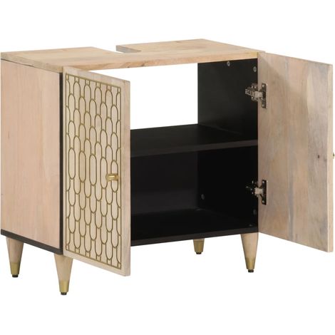 Armoire lavabo de salle de bain bois massif de manguier
