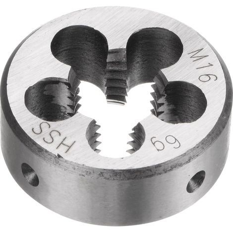 Round Thread Dies, Metric Thread M16 x 2 (Right), High-Speed Steel (HSS) Screw Cutting Die Repair Tool