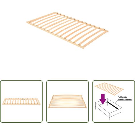 vidaXL Sommier hêtre - Sommier à lattes sans matelas avec 13 lattes 120x200 cm (1/5)
