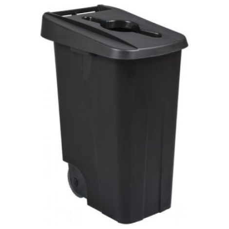 Poubelle de tri mobile Movatri - 85l - noir / noir (1/3)