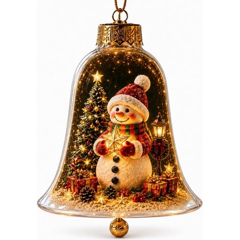 Décoration lumineuse en acrylique pour cloche de Noël, figurine de cerf à suspendre au sapin pour les fêtes de fin d'année. (1/5)