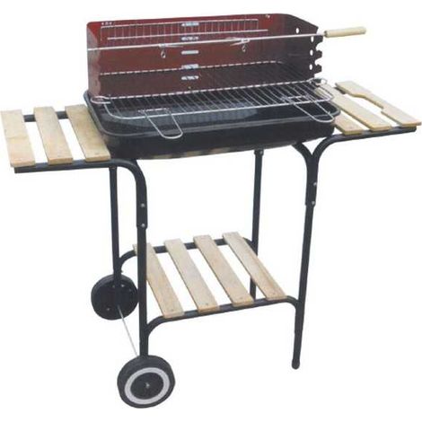 Barbecue Rectangulaire avec Base en Bois 58X38 h 73 Lapillo 00711